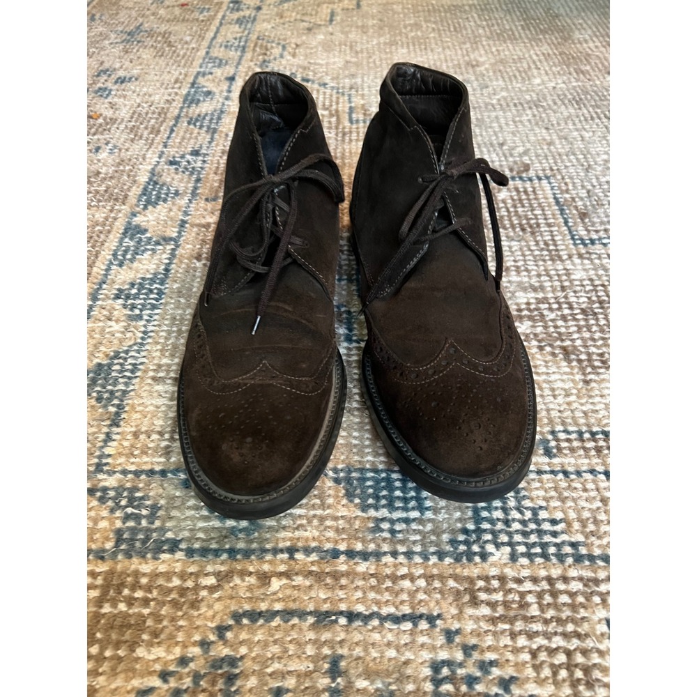 Tods Mens Brown Suede Wingtip Chukka Boots Brogue Ankle Boots Made in Italy